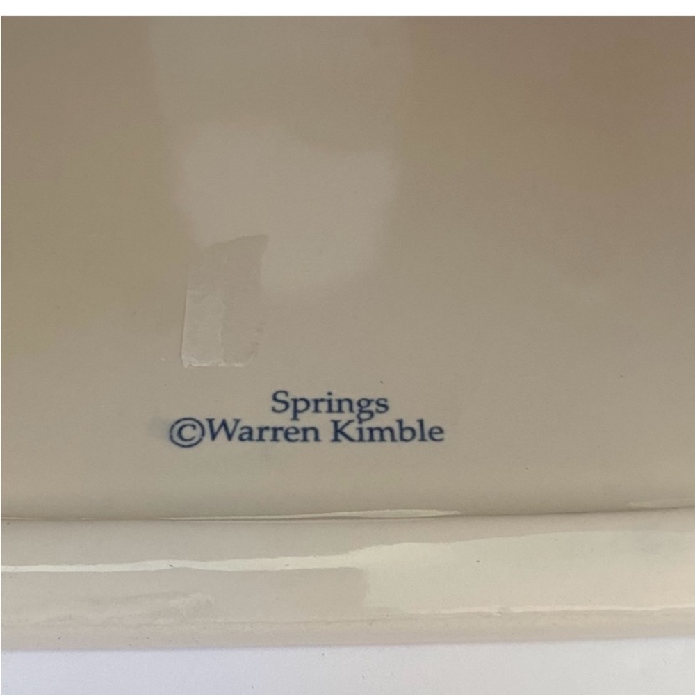 Warren Kimble Fat Cat in Tub Tissue Box Cover Ceramic Bath Black & White Tuxedo - Picture 8 of 8